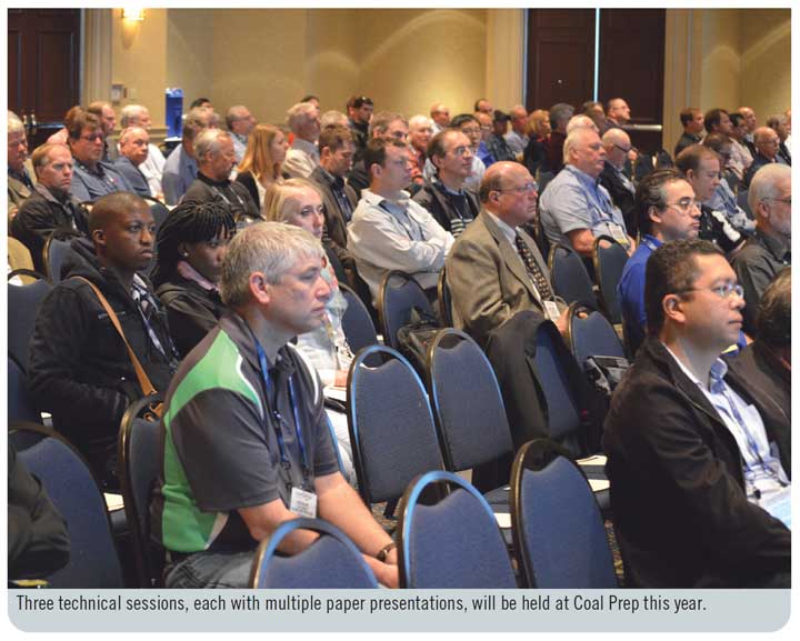 Three technical sessions, each with multiple paper presentations, will be held at Coal Prep this year.