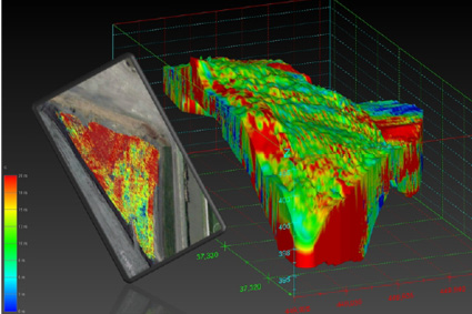 An example of a topographic map created by the intelligent compaction technology.